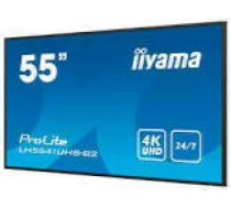 IIYAMA LH5541UHS-B2 55inch 3840x2160 4K UHD IPS panel 1precent Haze Landscape and Portrait mode Speakers 2x 10W VGA 3x HDMI 500cd/m2