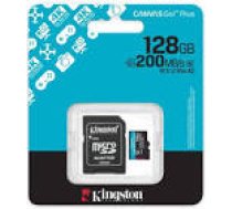 KINGSTON 128GB microSDXC Canvas Go Plus Gen4 200MB/s A2 U3 V30 Card + Adapter