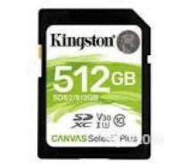 KINGSTON 512GB SDXC Canvas Select Plus 100R C10 UHS-I U3 V30
