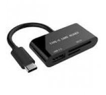 GEMBIRD UHB-CR3-02 compact USB Type-C SDXC combo card reader OTG black