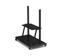 Prestigio Solutions® Mobile stand PMBST01 for 55-98'' screens, 150kg weight. Includes roll wheels and a shelf for accessories, Black. Mandatory to use with PMBWMK