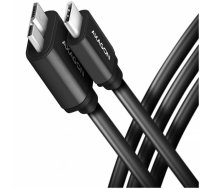 Axagon Data and power suply USB 3.2 Gen1 cable lengh 1 m. 3A. Black.