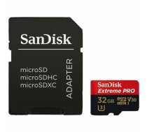 SanDisk Extreme PRO microSDHC 32GB + SD Adapter + RescuePRO Deluxe 100MB/s A1 C10 V30 UHS-I U3, EAN: 619659155414