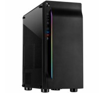 Chassis INTER-TECH A-3411 Creek Gaming Tower, ATX, 1xUSB3.0, 2xUSB2.0, PSU optional, Window side panel, LED light on the front, integrated RGB LED, Black