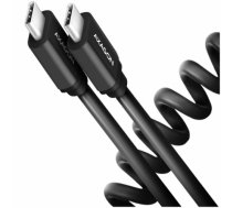 Axagon Data and charging USB 2.0 cable lengh 0.6 m. PD 60W, 3A. Black twisted.