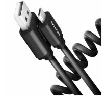 Axagon Data and charging USB 2.0 cable lengh 0.6 m. 2.4A. Black twisted.