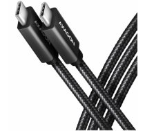 Axagon Data and charging USB 3.2 Gen 2 cable lengh 1 m. PD 100W, 5A, 4K HD video. Black braided.