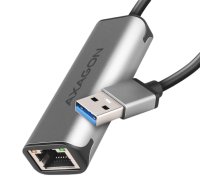 Axagon ADE-25R SUPERSPEED USB-A 2.5 GIGABIT ETHERNETCompact aluminum USB-A 3.2 Gen 1 2.5 Gigabit Ethernet 10/100/1000/2500 Mbit adapter with automatic installation.