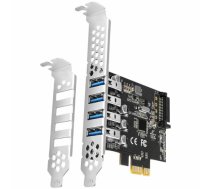 Axagon PCI-Express card with four external USB 3.2 Gen1 ports with dual power. Renesas chipset. Standard & Low profile.