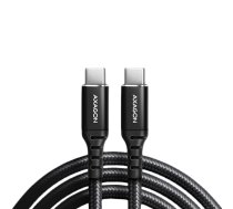 Axagon Data and charging USB 2.0 cable 1.5 m long. PD 60W, 3A. Black braided.
