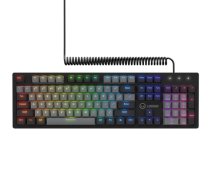 LORGAR Azar 514, Wired mechanical gaming keyboard, RGB backlight, 1680000 colour variations, 18 modes, keys number: 104, 50M clicks, linear dream switches, spring cable up to 3.4m, ABS plastic+metal, magnetic cover, 450*136*39mm, 1.17kg, black, EN layout