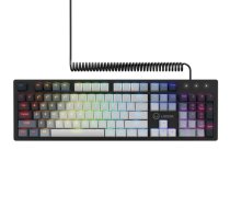 LORGAR Azar 514, Wired mechanical gaming keyboard, RGB backlight, 1680000 colour variations, 18 modes, keys number: 104, 50M clicks, linear dream switches, spring cable up to 3.4m, ABS plastic+metal, magnetic cover, 450*136*39mm, 1.17kg, white, EN layout