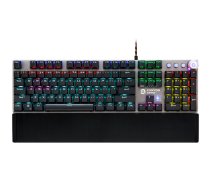 CANYON Nightfall GK-7, Wired Gaming Keyboard,Black 104 mechanical switches,60 million times key life, 22 types of lights,Removable magnetic wrist rest,4 Multifunctional control knob,Trigger actuation 1.5mm,1.6m Braided cable,US layout,dark grey, size:435*