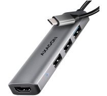 AXAGON HMC-H3A 3x USB-A (2x USB2.0, 1x USB3.0) + HDMI 4K 30Hz, 3.2 Gen 1 hub, metal, 15cm USB-C cable