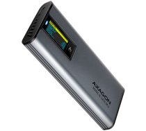 AXAGON EEM2-SD2 USB-C 3.2 Gen 2 - M.2 NVMe / SATA SSD 30-80mm ALU box grey, LCD display