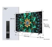 TV Set, TCL, 75 , 4K Ultra HD, 3840 x 2160 pixels, Flat, 16:9, QD-Mini LED, 75Q6C