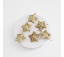 Dekors Ziemassvētku zvaigznes, 6gab., d-2,5 cm., "gold"