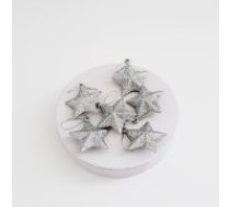 Dekors Ziemassvētku zvaigznes, 6gab,d-2,5cm., "silver"