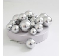 Dekoratīvās bumbiņas, dažādi izmēri, 20 gab.,"silver''