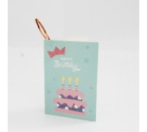 Apsveikuma kartiņas HAPPY BIRTHDAY 6x9cm, 1 gab.