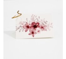 Apsveikuma kartīte ar ziedu rakstu, 6,5 × 9 cm