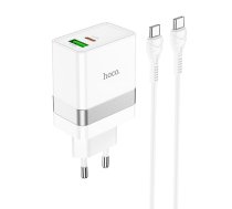 HOCO travel charger USB A + Type C + cable Type C to Type C PD QC3.0 3A 30W N21 white ()