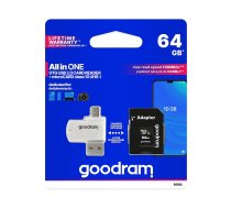 GOODRAM card reader USB A + Micro USB ALL IN ONE M1A4 + memory card micro SD 64GB with adapter SD ()