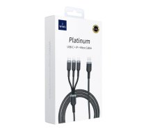 WiWU - Platinum Series Data Cable Wi-C014 3w1 USB A to USB C, Micro USB, Lightning 3,1A 1,2m - black ()