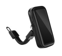 Motorcycle holder for mobile phone waterproof with zip ( 6,4" - 8" ) black ()