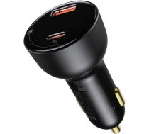 BASEUS car charger USB A + Typ C with digital display PD3.0 QC4.0 5A 100W CCZX-01 black ()