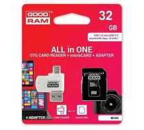 GOODRAM card reader USB A + Micro USB ALL IN ONE M1A4 + 128GB Micro SD memory card with SD adapter ()