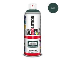 Akrila krāsa aerosolā zaļa matēta RAL 6005 Evolution PintyPlus 400ml