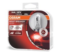 Halogen Bulbs Osram H4 12V NIGHT BREAKER SILVER +100% /2 pcs