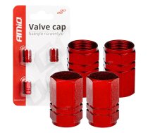 Alimīnija auto ventiļu vāciņi micītes red 4 pcs