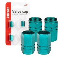 Alumīnija ventīļu vāciņš zaļš 4 pcs AMIO-03632