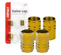 Alumīnija ventīļu vāciņš dzeltens 4 pcs AMIO-03633