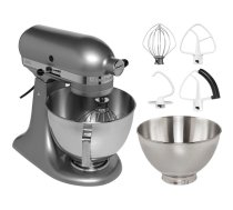 KitchenAid Artisan 5KSM175PSECU virtuves kombains, 300W, 4,8 l bļoda, 10 uzgaļi, kontūrsudraba