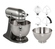 KitchenAid Artisan 5KSM175PSEMS virtuves kombains, 300W, 4,8 l bļoda, 10 uzgaļi, medaļonas sudrabs