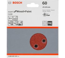 Bosch Slīpēšanas loksne C 430 D125MM Kokam Raupjums 60 5 gab.