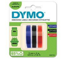 Dymo Embosēšanas etiķetes Multi-Paka 9mm (sarkanas/zilas/melnas) 3 gab.