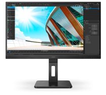 AOC Q27P2Q Ofisa monitors, 27 collas, QHD 2560x1440 izšķirtspēja, 75Hz, IPS panelis, regulējams augstums, melns