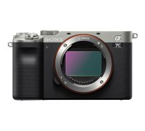 Sony Alpha 7C Pilna Kadra Kompaktā Bezspoguļa Kamera, 24.2MP, 3" Ekrāns, 4K Video, Tikai Korpuss, Sudraba/Melna