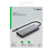 Belkin CONNECT USB-C 6-in-1 Multiport Adapteris, 2x USB-A, HDMI, USB-C, SD/MicroSD, RJ45