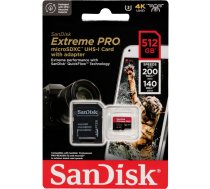 SanDisk microSDXC 512GB Extreme Pro A2 C10 V30 UHS-I U3