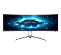 AOC AG493UCX2 Spēļu monitors, 49 collas, Dual QHD 5120x1440 izšķirtspēja, 165Hz, VA panelis, izliekts ekrāns, melns