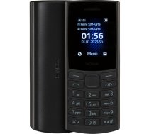 Nokia 105 4G (2023) podziņu telefons, 1.8" ekrāns 120x160px, 1450mAh akumulators, melns