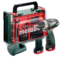 Metabo PowerMaxx BS Basic Set akumulatoru urbis, 2x2Ah akumulatori, lādētājs un piederumu komplekts koferī