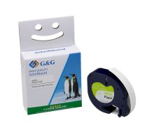 G&G Rakstīšanas Lente 12mm x 4m melns-balts saderīgs ar Dymo S0721520/91220