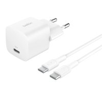 Belkin BOOST Charge 25W USB-C balts lādētājs ar PD/PPS 1m kabelis WCA012kq1MWH-B6