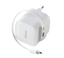 Intenso strāvas adapteris W65ACIC 65W 2xUSB-C/USB-A izstiepjamais kabelis balts